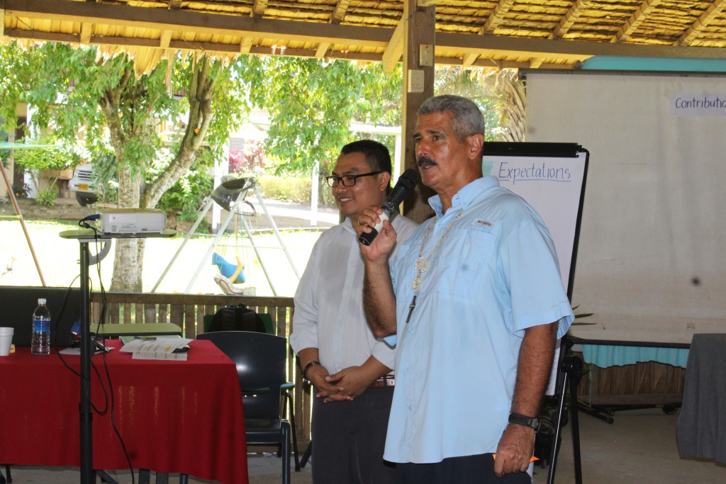 World Vision Country Director Janes Ginting and Vice Chair of SICA, Archbishop Christopher Cardone at the workshop.