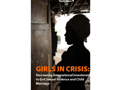 Image of front page Girls in Crisis - a report looking at 2020 ODA funding to stop child marriage and sexual violence against children