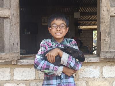 Kyaw wearing eye glass provided by the project