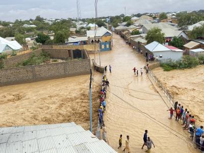 The aftermath of heavy rains experienced in Baidoa that are reported to have lasted more than 12 hours causing flash flooding