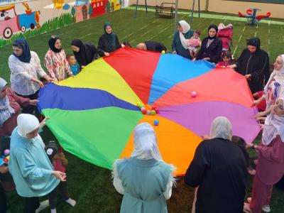 Palstinian mothers during an activity