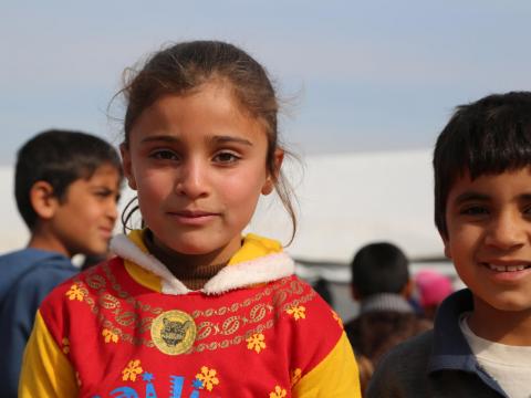 An Iragi girl in a refugee camp