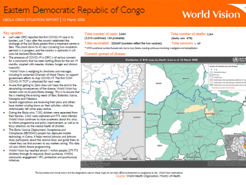 WV DRC Ebola Virus Disease Response Sitrep 17