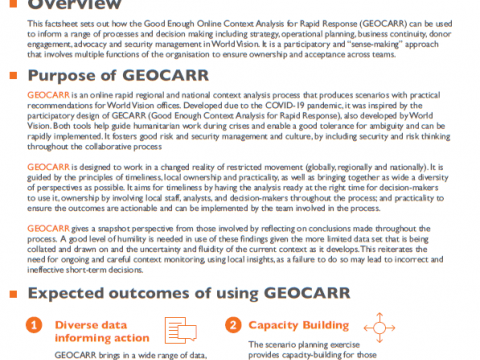 GEOCARR: Good Enough Online Context Analysis for Rapid Response