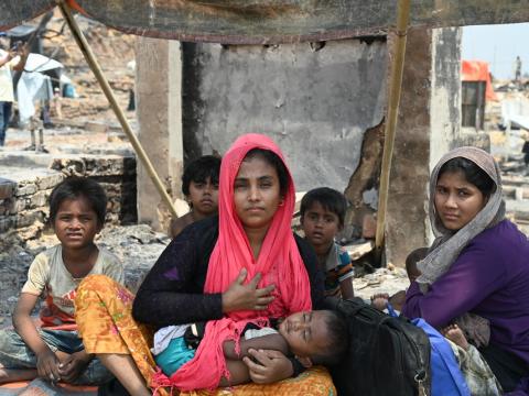 Thousands of Rohingya refugees are left without shelter due to a fire in Cox's Bazar, Bangladesh