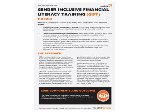 Gender Inclusive Financial Literacy Training Factsheet  Cover