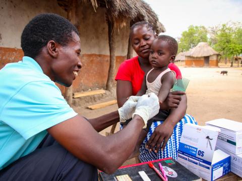CHW Samilani in Zambia Malaria Test
