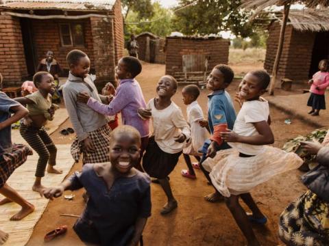 Children from Malawi dancing