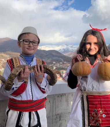 Children in traditional costumes