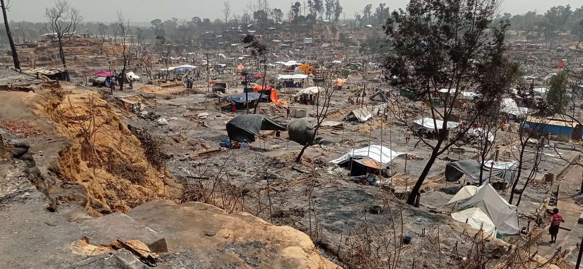 This is the scene following the devastating fire at Cox's Bazar, Bangladesh