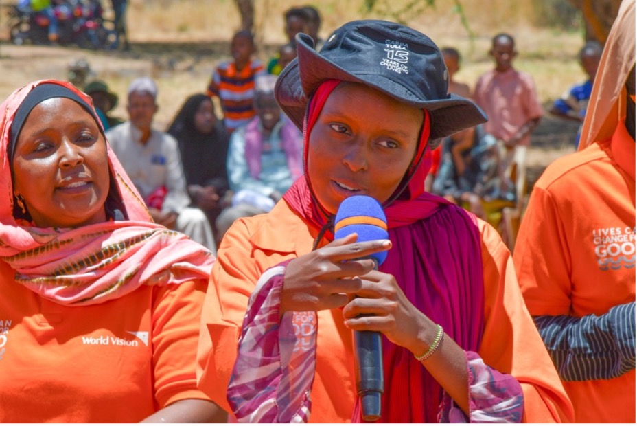 Maimuna entertains guests during the closure of World Vision's Garba Tulla Area Programme in September 2024. © World Vision Photo/Felix Pilipili