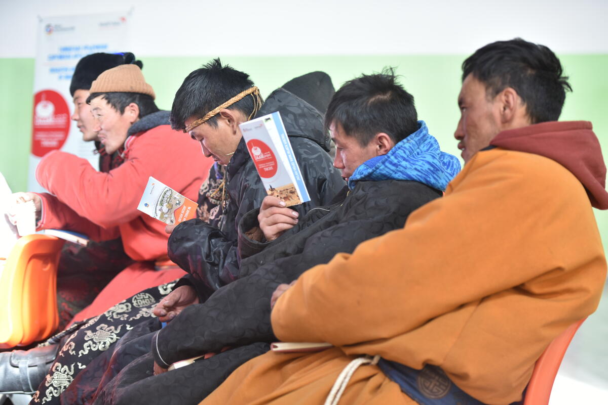 Mongolian men trained on how to best prepare for the dzud