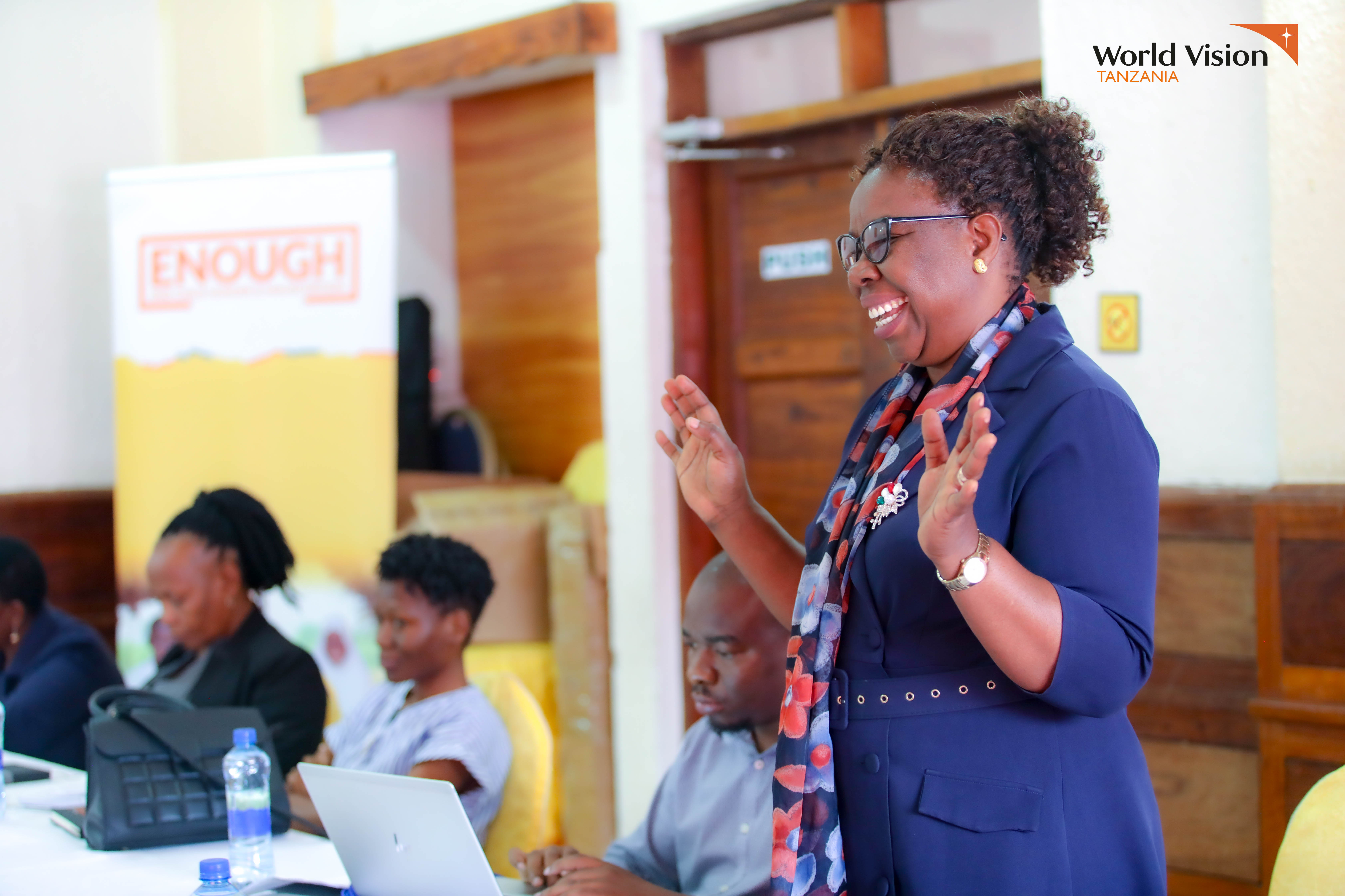 A Government official pose in a cheerful mood during ENOUGH Campaign pre-launch event.