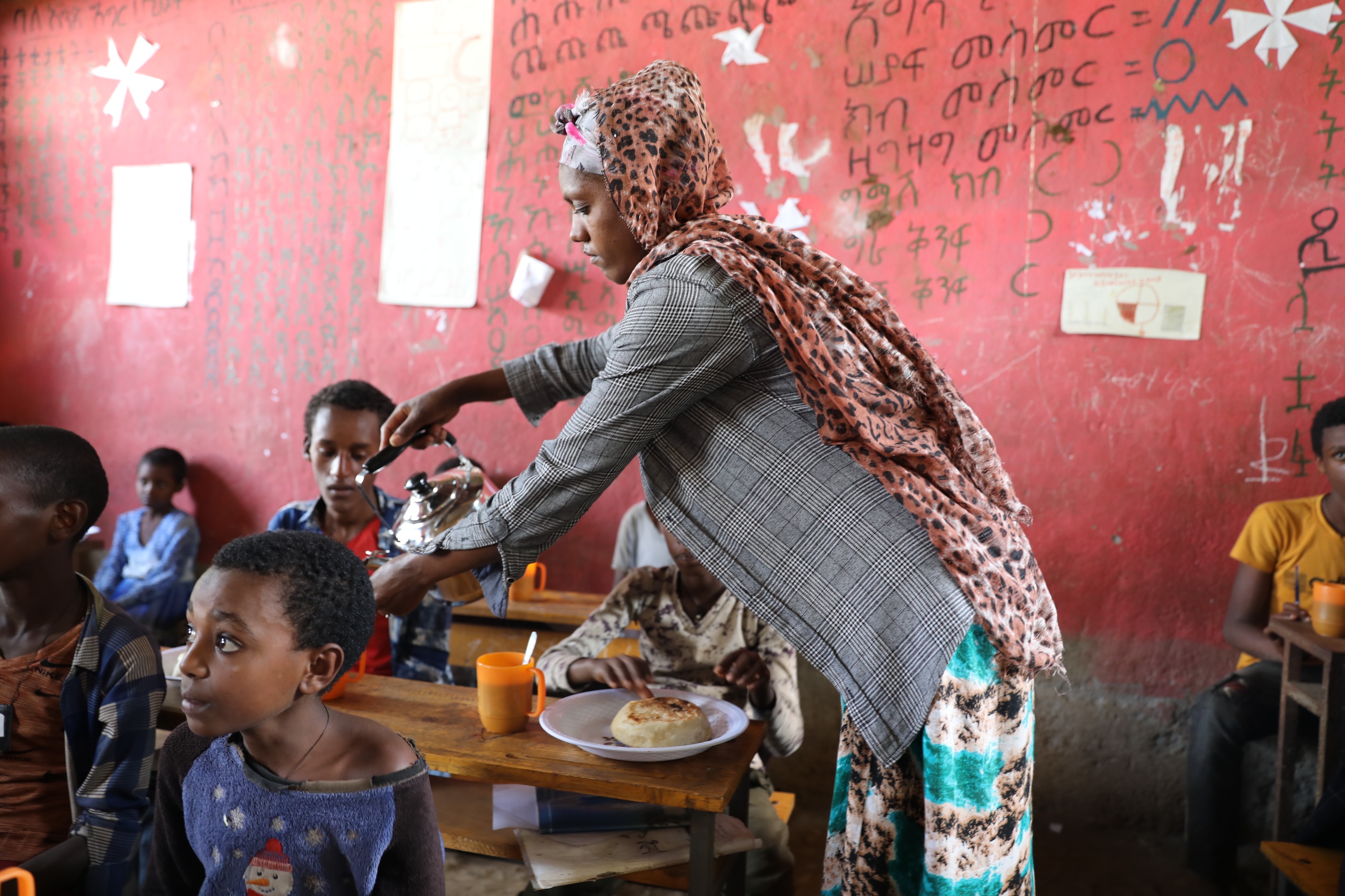 Aschila and her classmates receive nutritious meals at school, supporting their growth and education