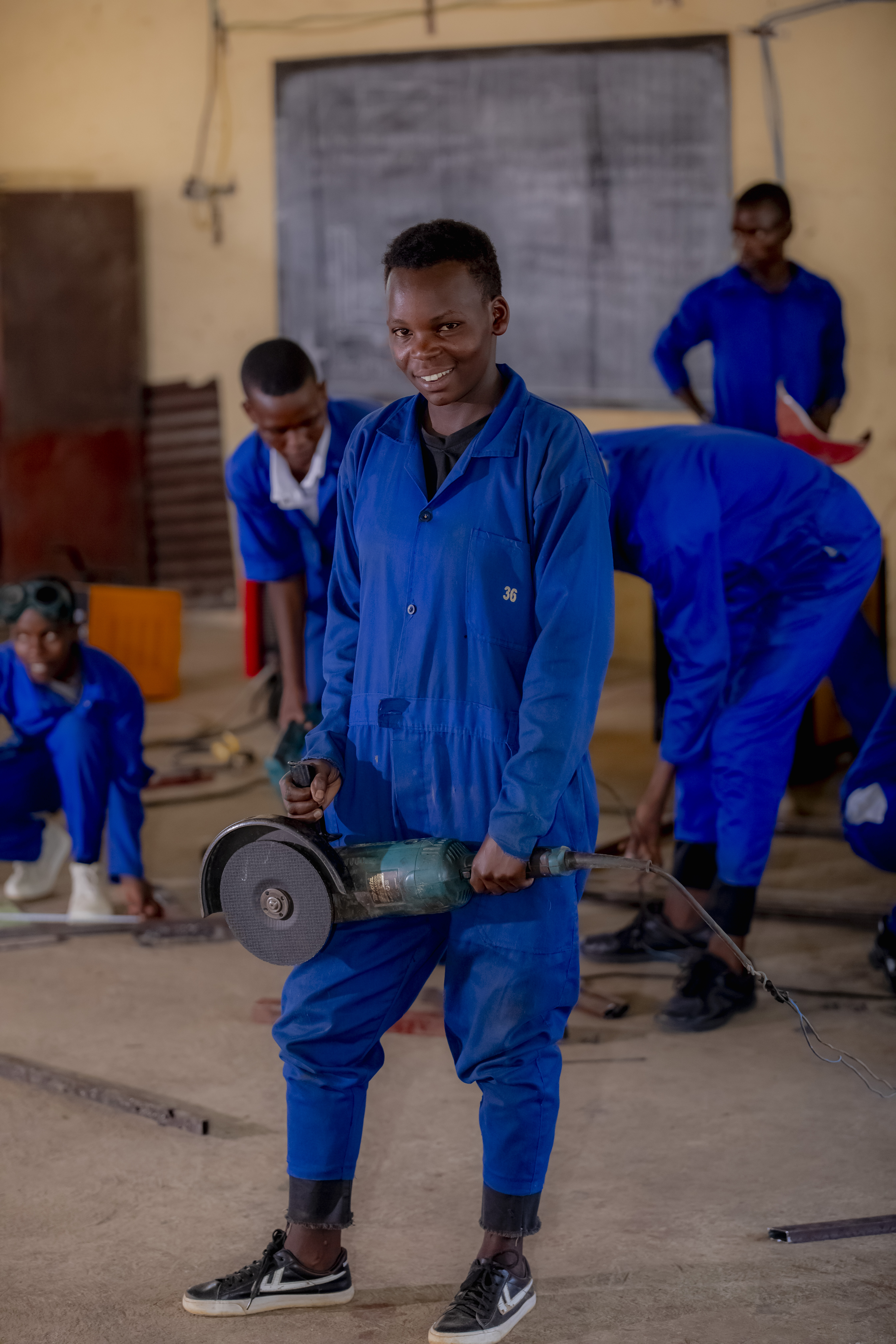 Laurence one of the girls that are acquiring vocational skills at Gihombo Technical School