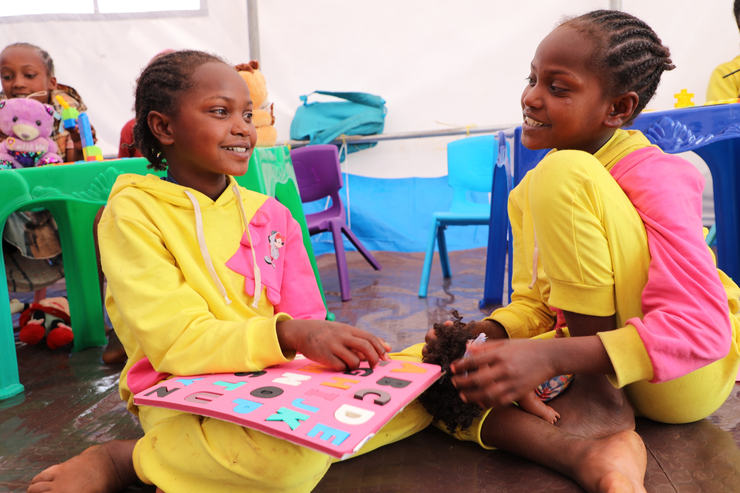 Asrat and Bekurat at one of our Child-Friendly Spaces