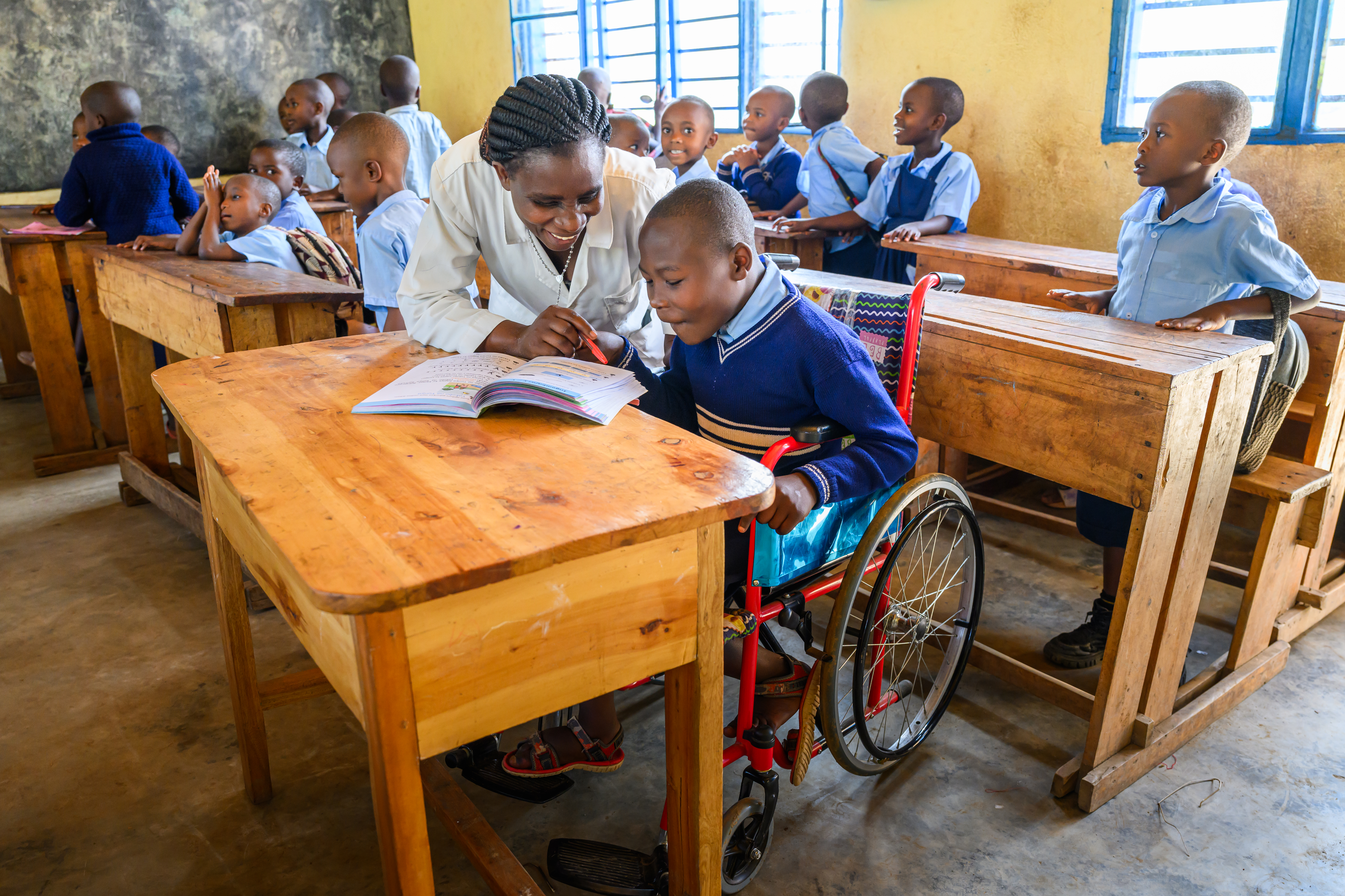 Abraham 9 year from Nemba Primary school was supported by World Vision's USAID literacy project to go back to school.