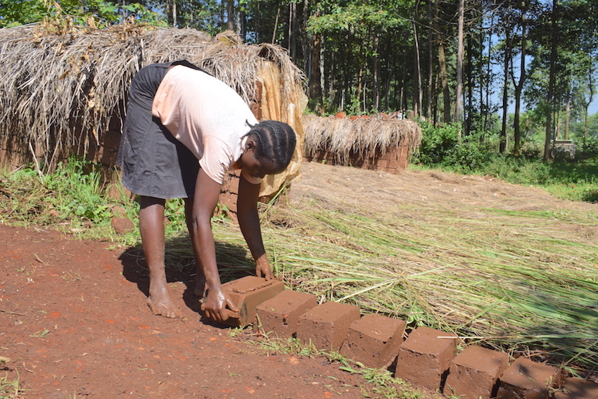 Annah begun the brick making business, that to finances raised through her savings group in Nyamira County, Kenya.©World Vision Photo/Sarah Ooko.