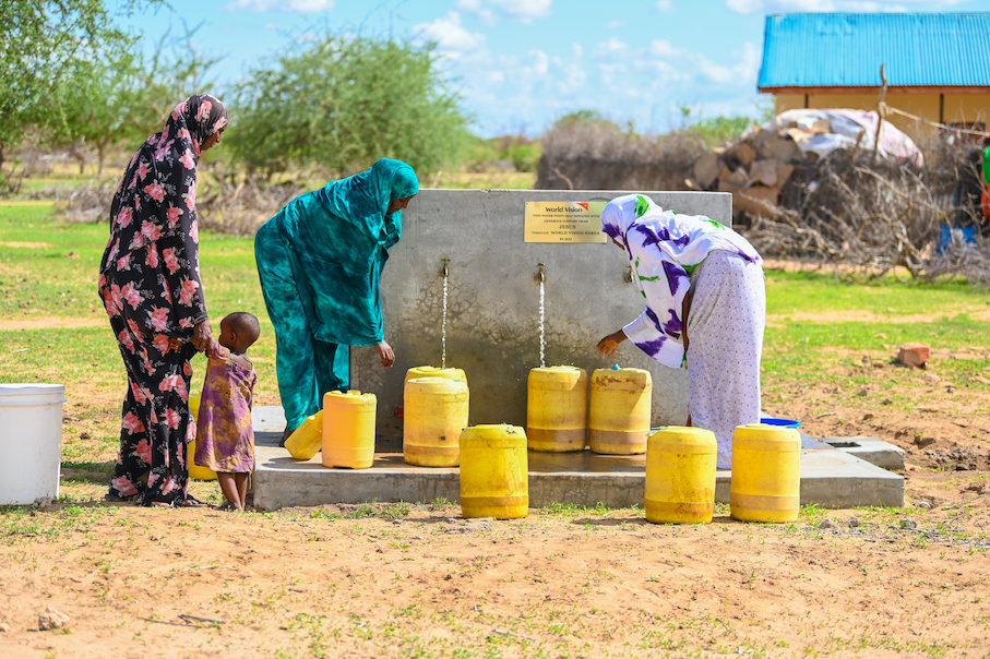 Clean water and good sanitation are some of the key interventions done by World Vision in partnership with the county government of Wajir in Kenya, in ensuring that the health of both children and community members is well taken care of. ©World Vision Photo/Peter Mwaura