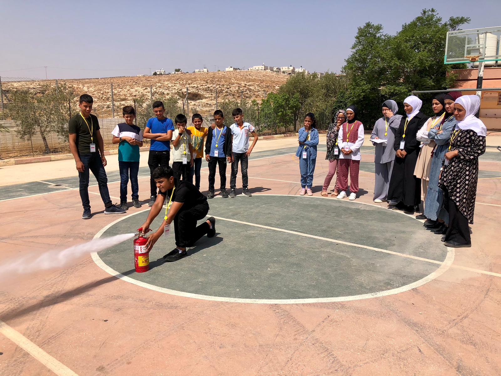 Safety Drill in a school in the West Bank