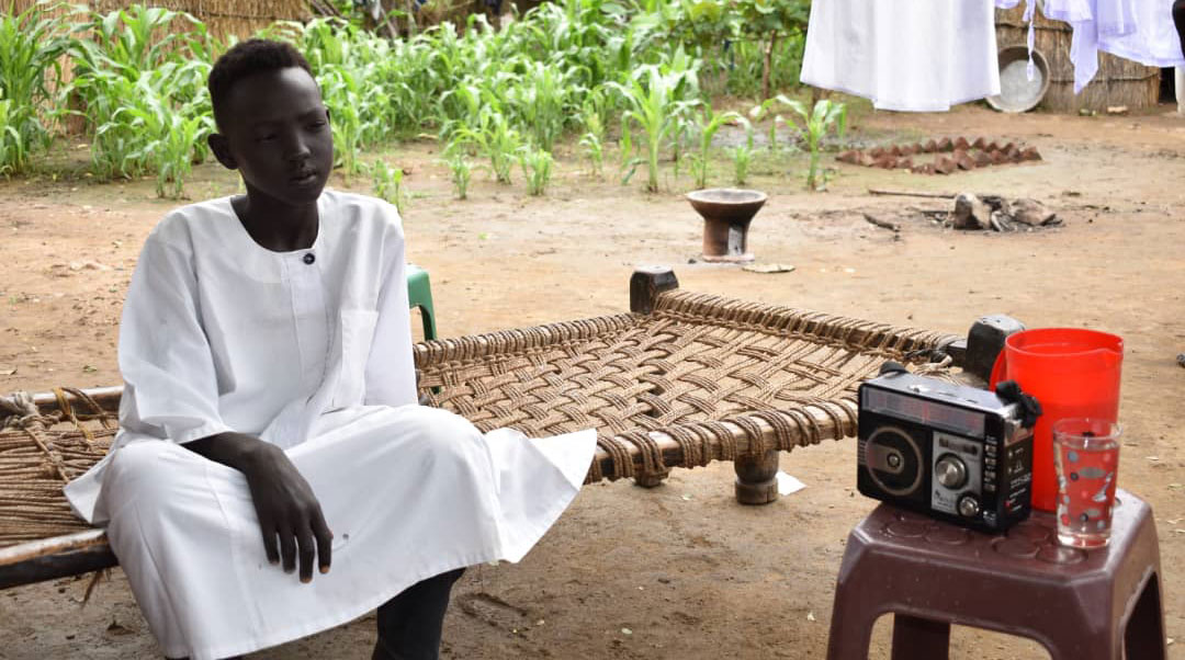 13-year-old Nouraldin and his family in Sudan's Blue Nile state, tune into the local radio station for news about COVID-19 so that they can prevent risk of infection. 