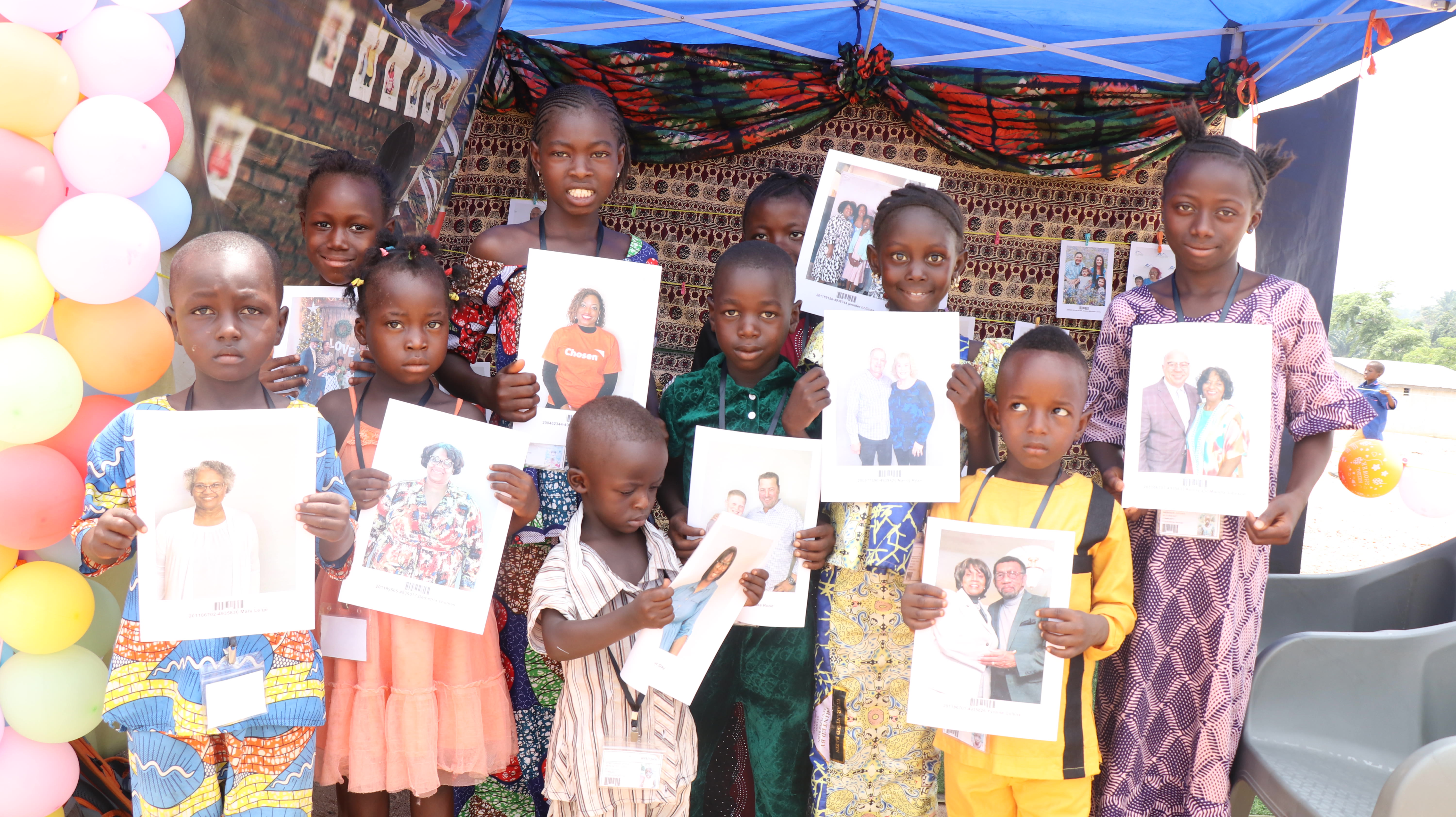 Children smiling after making their choice 