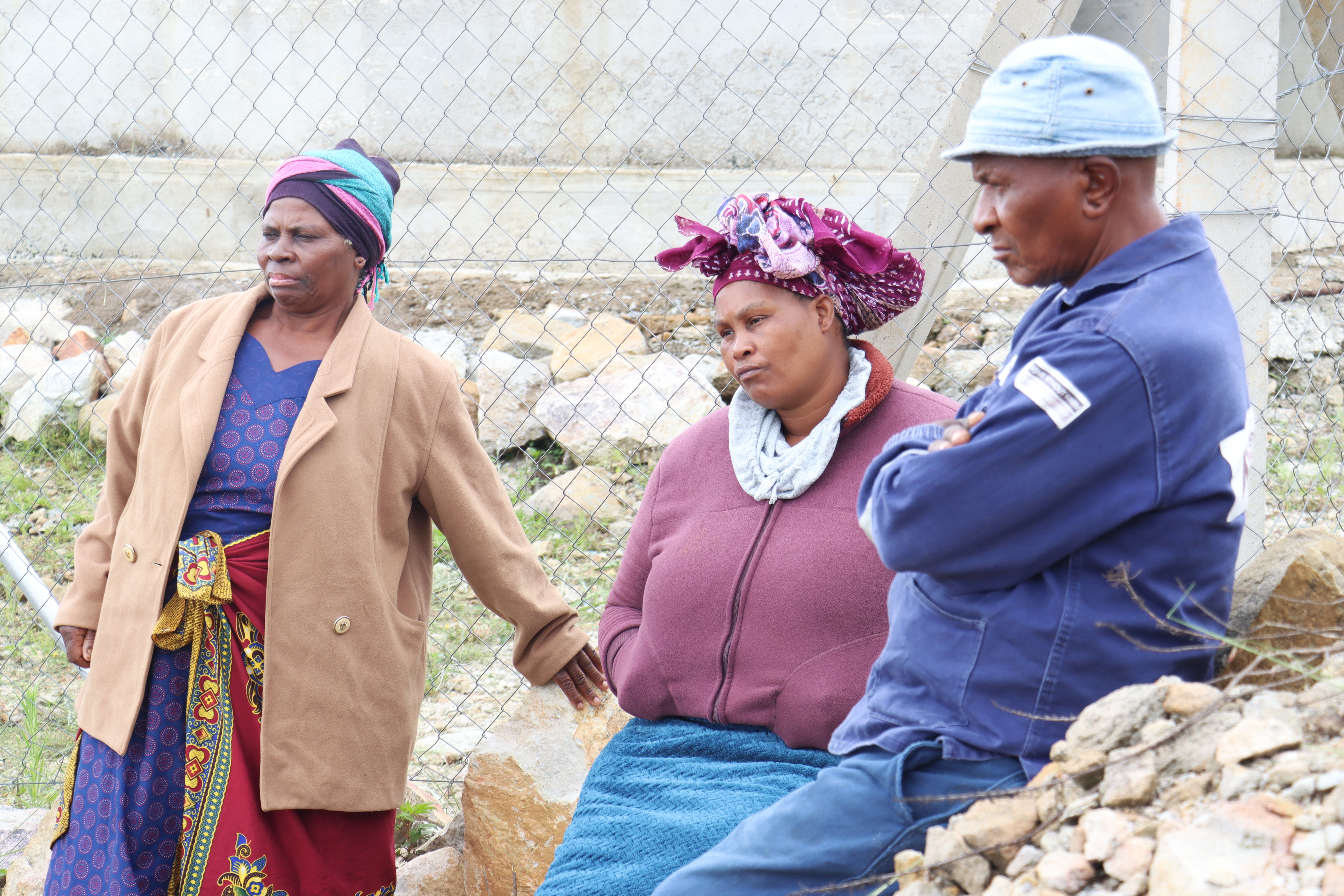 Thobile Dlamini with other members of the water committee during a visit by World Bank. 