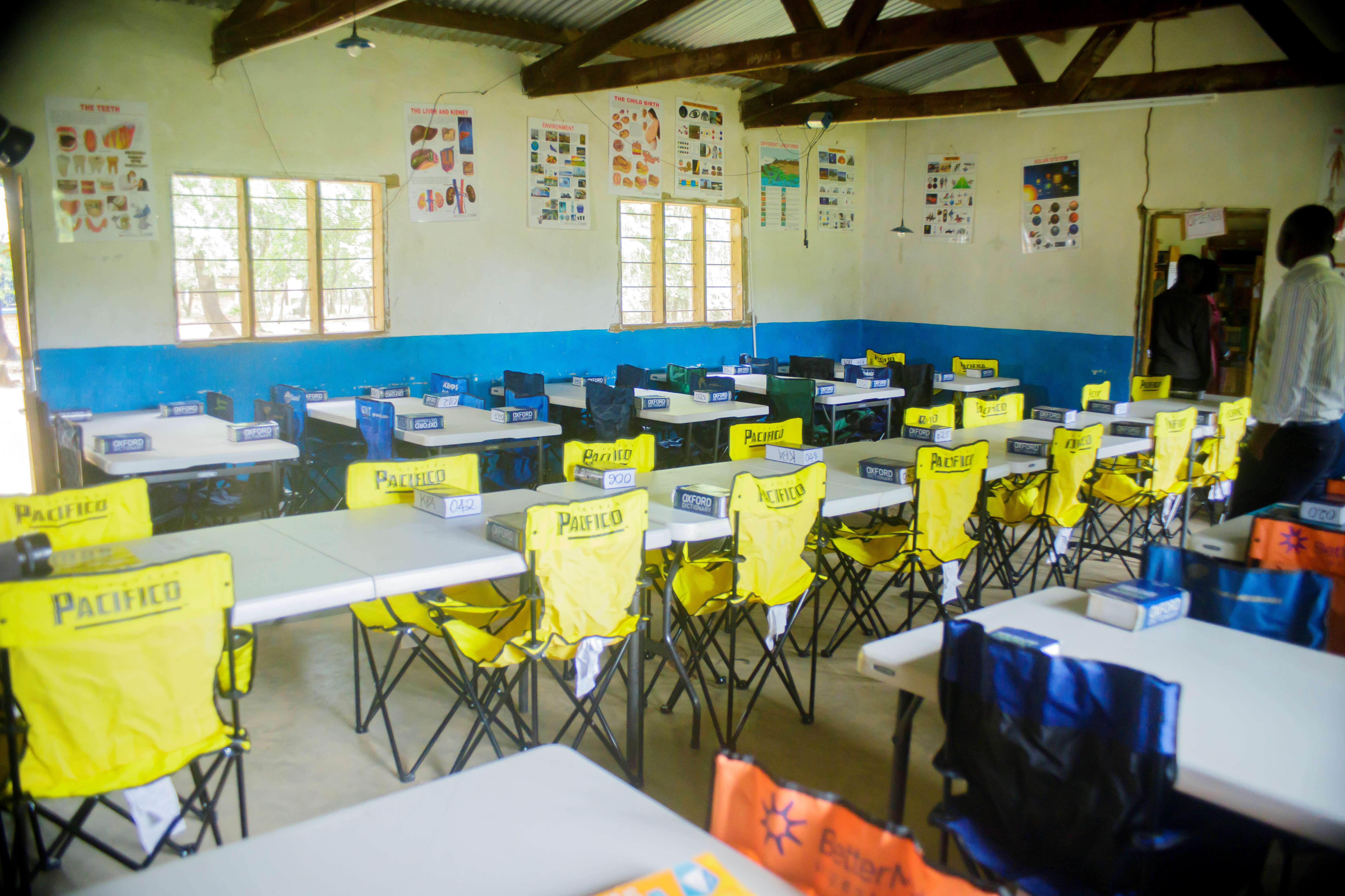 World Vision decorates the classrooms with new desks