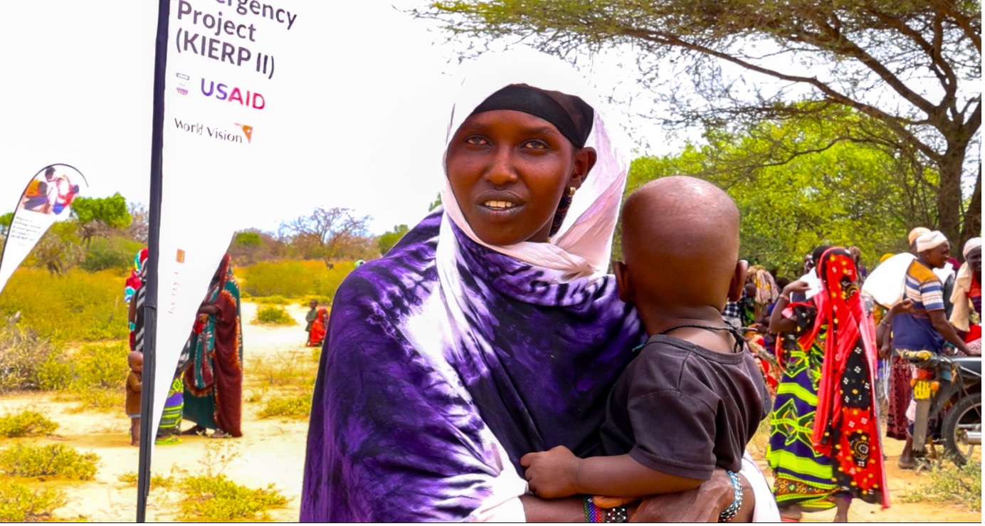 Laria Ahmed, the KIERP Project participant attends the Integrated Health Outreach at Lakole Community in Tana River County. Photo: Jared Ontobo/World Vision Kenya 2024.