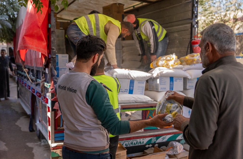 Abu Ali feeds his child nutritional supplements.                                                                                                                               World Vision Syria Response - Zaher Jaber 