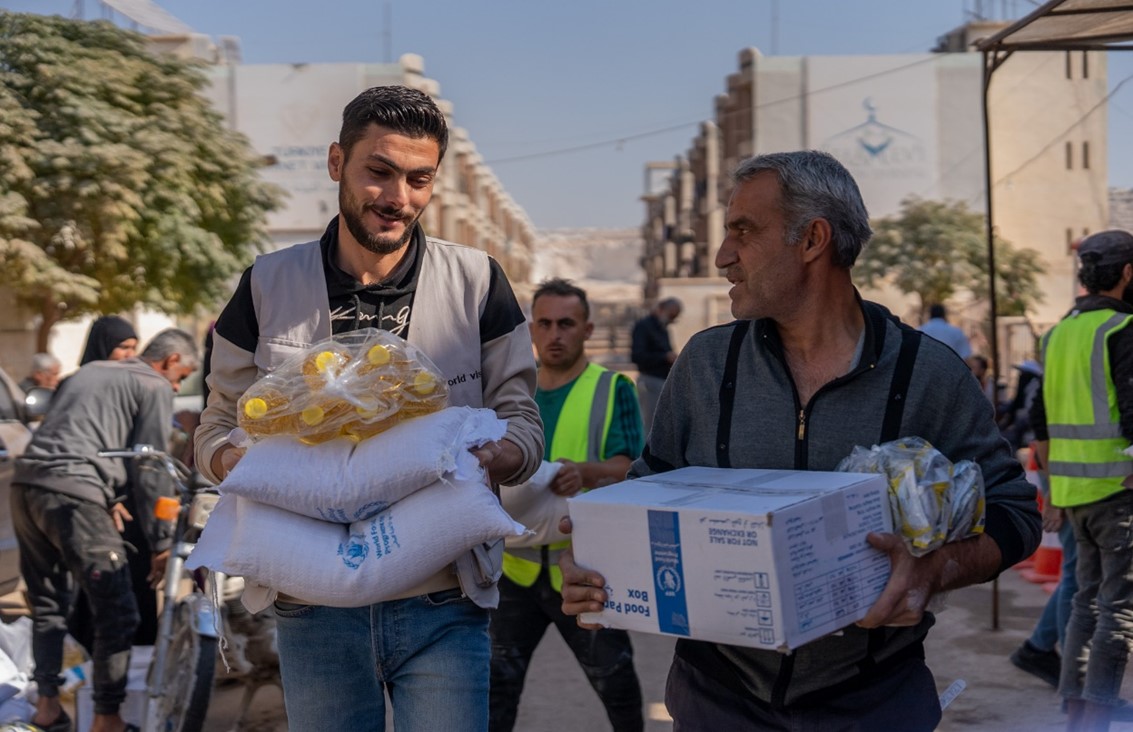 The team is doing the distribution, reaching the most vulrnable people in the area.                                                                World Vision Syria Response - Zaher Jaber