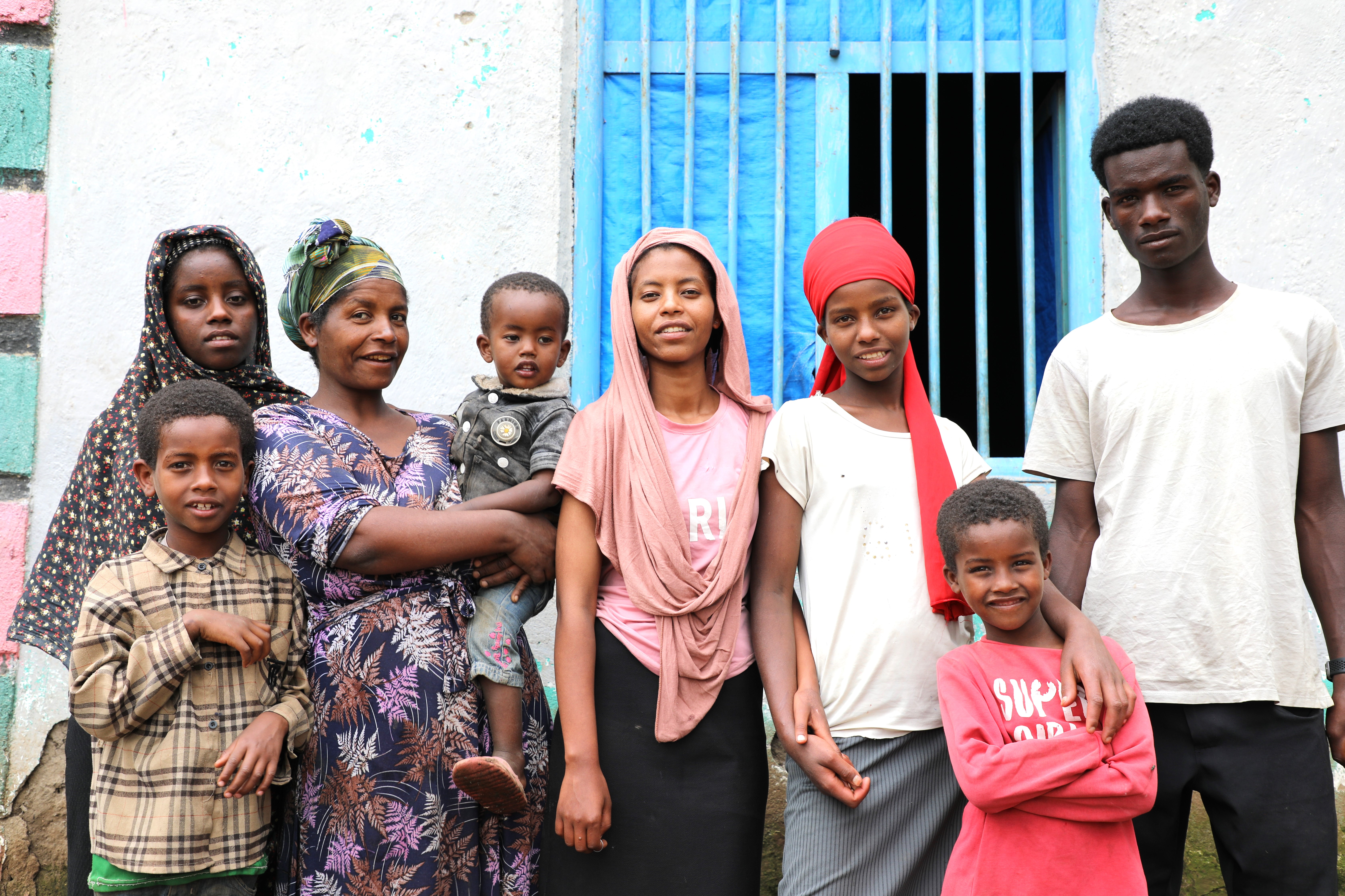 Tseganesh with her siblings and her mother