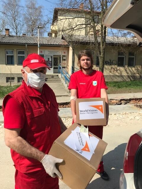 World Vision staff distribute supplies in Bosnia and Herzegovina