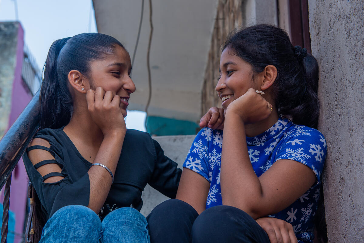 Sudha with her best friend, whom she has also inspired to lead change in the community.