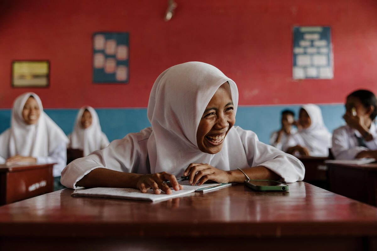 An Indonesian schoolgirl