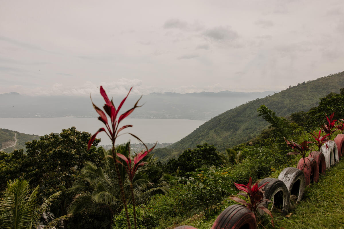 View of a volcano in Indonesia