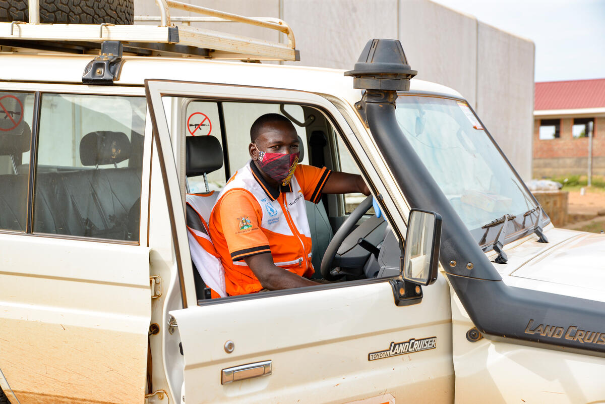 World Vision staff in a vehicle