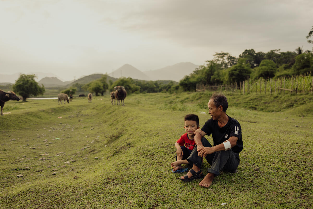 Khoi is six years old and has lived with his grandparents in a quiet village in Thuong Xuan, Vietnam, since he was one. 