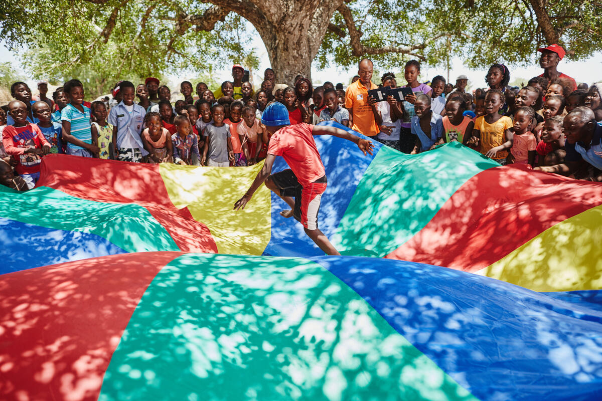 A group photo of children playing 