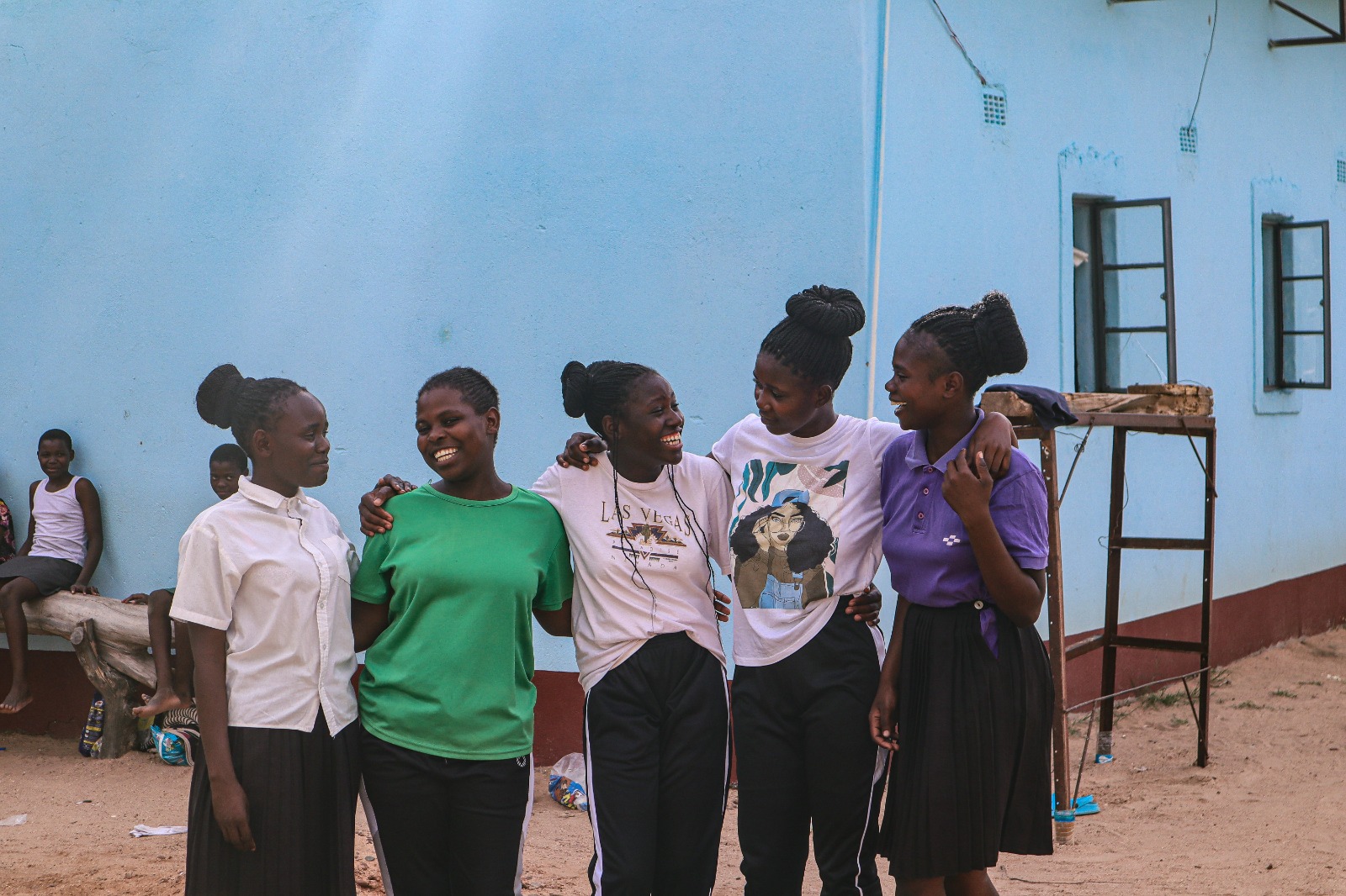 Some of the girls who live at the school's boarding house