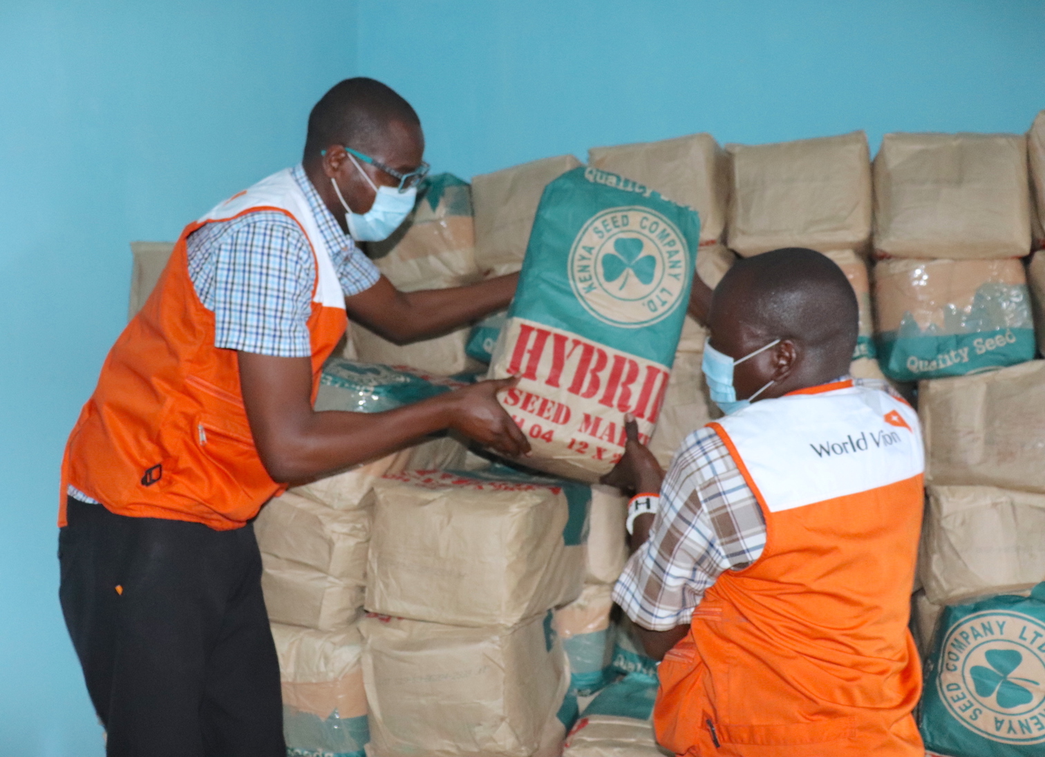 World Vision in partnership with the Tana River County  Government is distributing seeds to farmers to cushion them from the adverse effects of COVID-19 in Tana River County, Kenya. ©World Vision Photo.