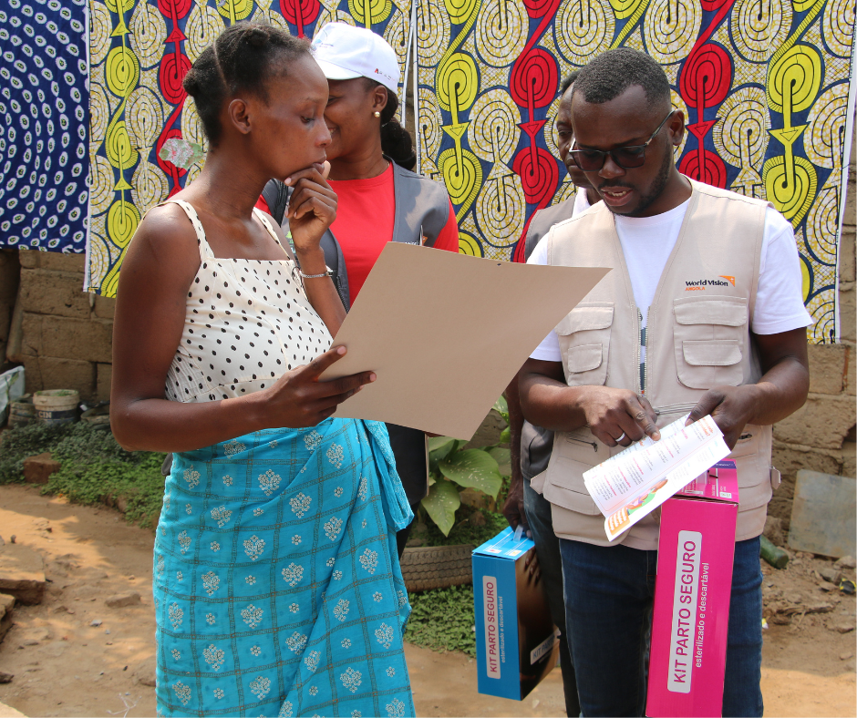 Pregnant woman receiving sensitisation on pregnancy care