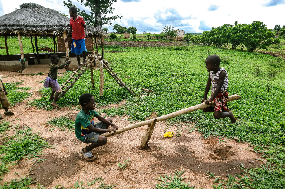 Children enjoying themselves at the playground