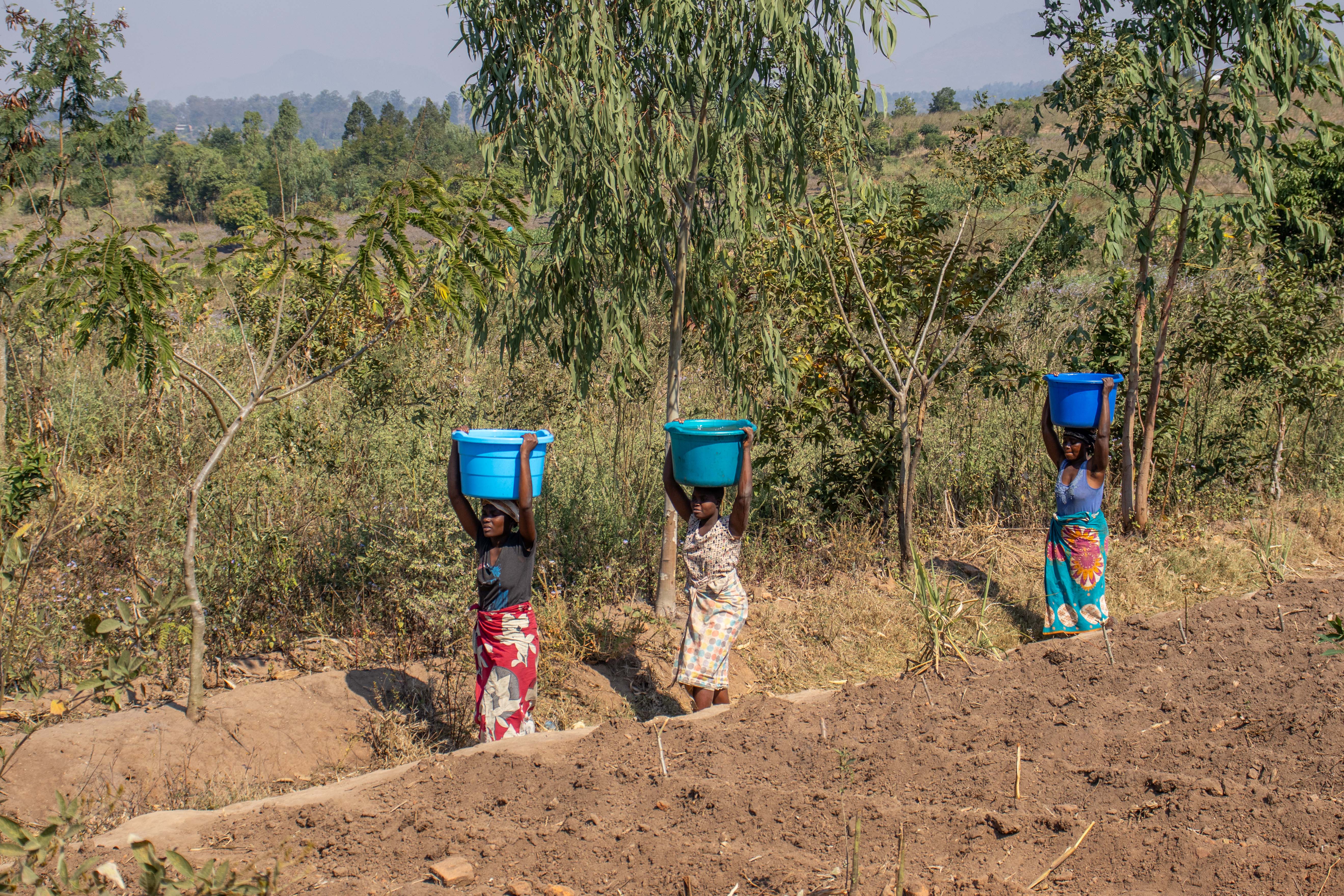 Some of women in Nsanja village fetching water