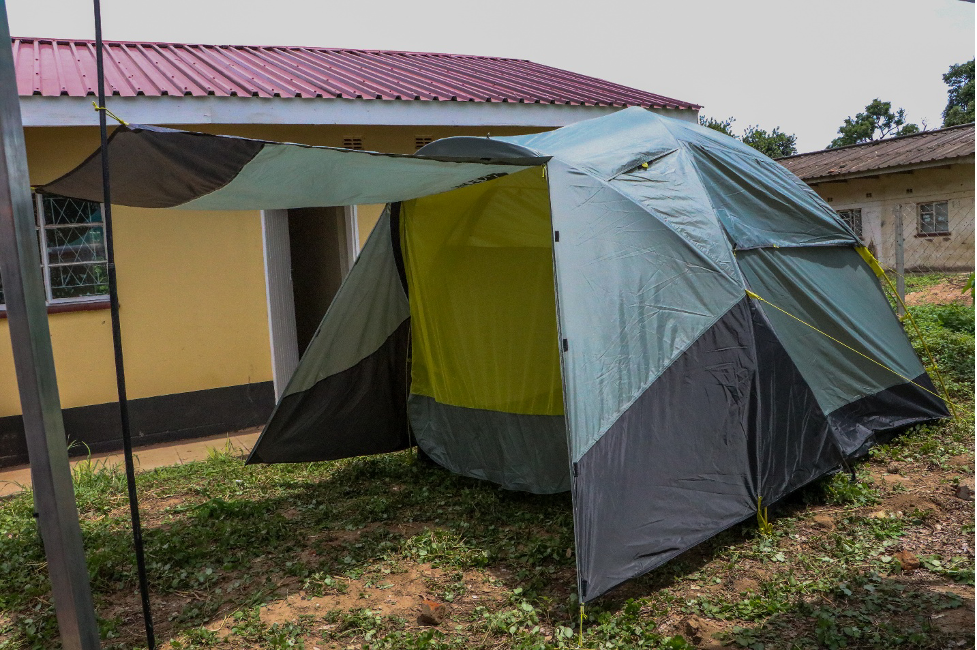 A sample of the camping tents that were donated during the handover ceremony