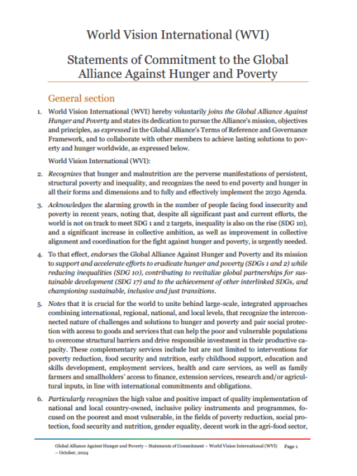 WVI SOC for global alliance against hunger and poverty_Cover image