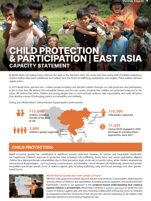 East Asia Capacity Statement - Child Protection & Participation