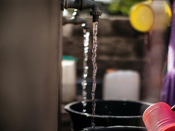 A faucet with clean water in Africa