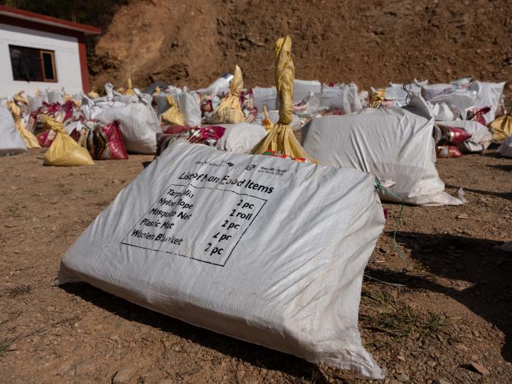 Items ready for distribution during emergency response