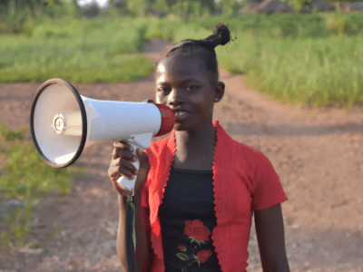 Girl with a megaphone